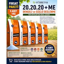 Gübretaş 5 Adet 20.20.20+me 1kg 1 KG