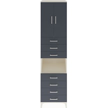 Hyperion Dolap 3 Raflı 7 Çekmeceli 2 Kapaklı 60x44x243 Aytaşı-antrasit Aytası