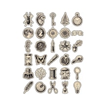 30 Adet Vintage Antika Koleksiyon Sticker Seti - Laptop Ajanda Scrapbook İçin Estetik Paket Çok Renkli