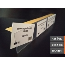 10 Adet Yapışkanlı Etiketlik Profil 24 x 4 CM Raf Etiketlik İsimlik
