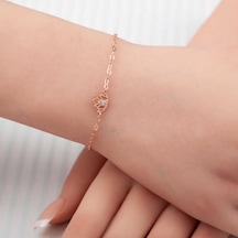 Gümüş Rose Lotus Çiçeği Kadın Bileklik Gümüş - Rose Gold