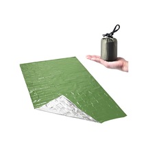 Symbee Yeşil Acil Isı Saklama Battaniye - Aluminyumlu Pe Malzeme, 100g Hafif, Kampçılar İçin Taşınabilir Depolama Çantasıyla Yeşil