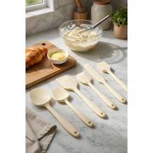 6'lı Beyaz Silikon Spatula Seti Isıya Dayanıklı Silikon Mutfak Gereçleri Hamur Kazıyıcı, Pasta Spatulası Ve Silikon Fırça Yapışmaz Tencere Tava Uyumlu Beyaz Beyaz