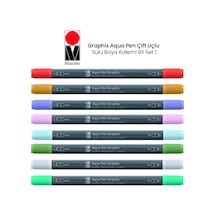 Marabu Graphix Aqua Pen Çift Uçlu Sulu Boya Kalemi 8Li Set 1