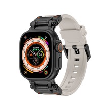 Watch Ultra 49mm Tgco Krd-101 Titanyum Metal Başlıklı Silikon Kordon-siyah-starlight