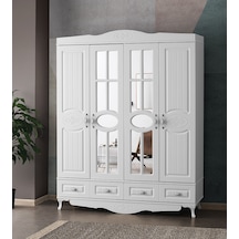 Beenal Country Gardırop, Mebran 4 Kapaklı Çekmeceli Dolap 160CM