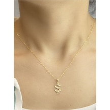 14 Ayar Altın Küçük Füzyon Ş Harfli Kolye Sarı