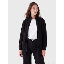 Lcw Modest Siyah Soft Touch Kadın Fermuarlı Sweatshirt