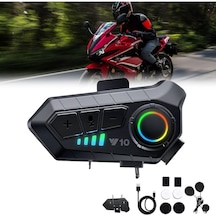 2 Intercom Bağlantılı Su Geçirmez Motosiklet Kask Bluetooth 5.3 300m Intercoom 2.000mah