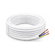 Tr 3x2,5 Mm Cca Ttr Beyaz Renk Kauçuk Topraklı Seyyar Elektrik Kablosu 10 Metre