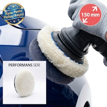 Performans Seri %100 Doğal Kuzu Postu Polisaj Keçesi 150 Mm Beyaz