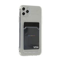 Newface Apple Uyumlu iPhone 11 Pro Max Kılıf Kart Şeffaf Silikon - Şeffaf Şeffaf