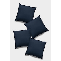 Lacivert Sade 4'lü Set Çift Taraflı Kırlent Kılıfı 4krl022n11