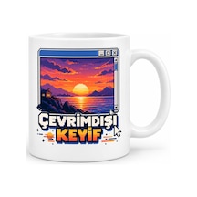 Çevrimdışı Keyif Tasarımlı Porselen Kupa - Model 672 Diğer