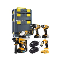 Jcb 18v 6 Parça Akülü El Aleti Seti - 2 Ad. 2.0 Ah + 2 Ad. 4.0 Ah Li-ion Batarya + 2 Ad. Şarj Cihazı