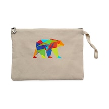 Bear Color Mozaik Krem Clutch Astarlı Cüzdan / El Çantası Krem