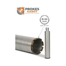 Prokes Elmas Soketli Karot Borusu 50 Mm X 450 Mm Beton Delme Panç