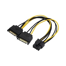 AoGo 8 Pin 2x Sata 15 Pin SATA Güç Kablosu