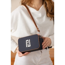 Just Polo Kadın Çapraz Askılı 2 Bölmeli Kutu Mini Omuz Ve El Çantası Pbu5024 Lacivert - Taba Just Polo Kadın Çapraz Askılı 2 Bölmeli Kutu Mini Omuz Ve El Çantası Pbu5024 Lacivert - Taba