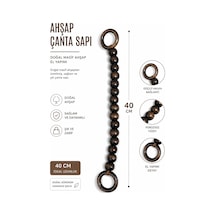 Vollen Yarn Doğal Masif Ahşap Çanta Sapı 40 Cm El Yapımı Boncuklu Çanta Kulpu Dayanıklı Çanta Aksesuarı Kahverengi