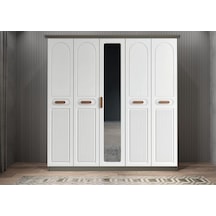 Varna Membran 5 Kapaklı Gardırop Montaj Dahil Füme Beyaz 200 Cm