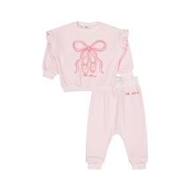 Civil Baby Ayakkabı Nakışlı 6-18 Ay Takım - Pembe Açık Pembe