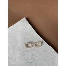 Taşlı Gözlük Broş Çok Renkli