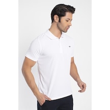 Crozwise Polo Yaka Erkek Beyaz Spor T-shirt - 7135-08 Beyaz