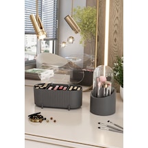 Aqua Makyaj Kozmetik Ve Fırçalık Düzenleyici Organizer 2'li Set