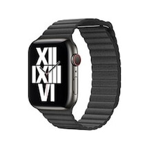 Apple Watch Uyumlu 38mm Krd-09 Deri Lop Kordon - Siyah