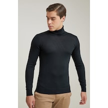 D's Damat Ds Damat Regular Fit Siyah Düz Örgü Kazak 5hf0606320071 001