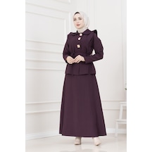 Royal Etekli İkili Bella Takım-mürdüm-5684 Mürdüm