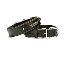 Doggie İsimlikli Deri Boyun Tasması S 2x30-35 CM Siyah