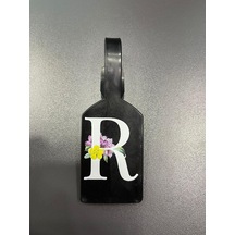 R Harf Siyah Bavul Valiz Etiketi Kartlık İsimlik