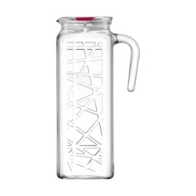 LAV Line Cam Sürahi Tekli 1,2 L Kulplu Pembe Plastik Kapaklı