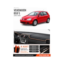 Volkswagen Golf 5 2003-2009 Uyumlu Torpido Örtüsü, Torpido Kılıfı - Siyah-kahverengi - Vw010