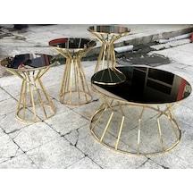 Brc Cadde Zigon-Orta Sehpa Model Metal Transmisyon Çelik Gold Ren