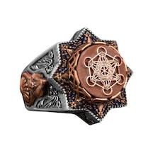 Metatron Sembol Yüzüğü, Kabbalah Yüzüğü, 925 Ayar Gümüş Yüzük Gümüş