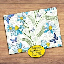 Mavi Papatyalar Çocuklara Özel Puzzle Yapboz Tablo-29748