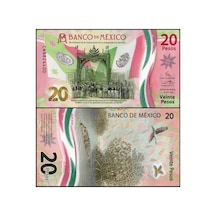 Meksika 2022 Yılı 20 Pesos Polimer Kağıt Para Çil Unc Koleksiyon Para