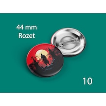 44 Mm Buton Rozet İğneli Çanta Kıyafet Rozeti Güneş Altında Samuray Çok Renkli
