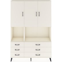 Arges Dolap 6 Raflı 6 Çekmeceli 3 Kapaklı 132x30x195 Aytaşı-a... Aytaşı