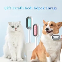 Çift Taraflı Kedi Köpek Tarağı Masaj Etkili Buharlı Kedi Fırçası Su Hazneli Tüy Toplayacı Tarak