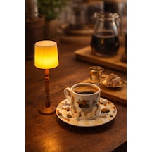 Mini Lambader Pilli Led Mumlu Sunumluk / Dekoratif Ambiyans Gece Lambası Beyaz
