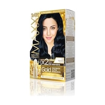 Maxx Deluxe Serisi 24k Altın Parçacıklı Serum İle 1 Kutu 2 X 50 Ml Ve Geliştiriciler Saç Boyası Mavi Siyah 1.1