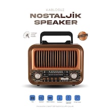 Ahşap Tasarım Retro Nostaljik Hoparlör Şarj Edilebilir Fm/am/sw Bluetooth Radyo