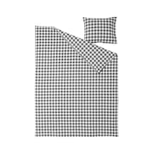Ikea Ektandvınge Tek Kişilik Nevresim Takımı 150 X 200 Cm Siyah - Siyah Gri Siyah - Gri