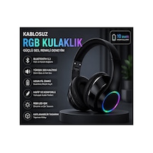P101 Bluetooth Kulaklık 5.3 Wireless Headphone Şarjlı Kulaküstü Kulaklık Rgb Led Işıklı Fm Radyo Sd Kart Aux Girişli Mikrofonlu Type C Şarj