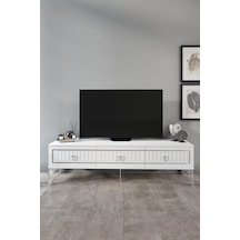 180 CM KLAS MDF MEBRAN KAPAK BEYAZ GÜMÜŞ