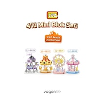Loz Micro Block 4'lü Lunapark Seti 4 Farklı Model Dekoratif Oyuncak Yapım Seti Yapı Blok Seti